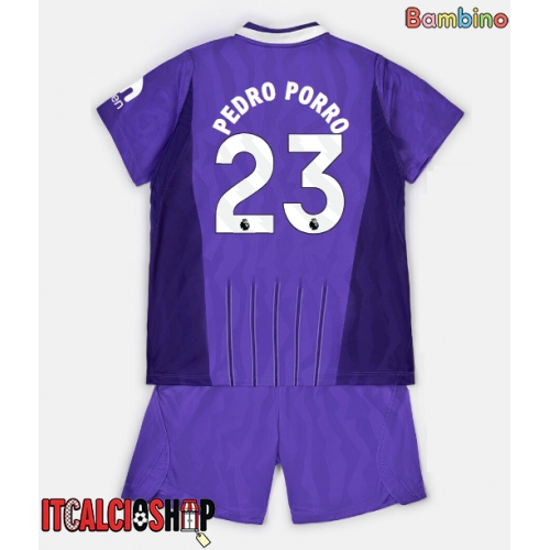 Tottenham Hotspur Pedro Porro #23 Terza Maglia Bambino 2026-27 Manica Corta (+ Pantaloni corti)